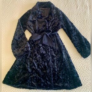 Faux fur evening event coat